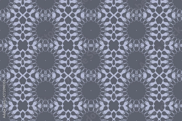 Fototapeta Grey monochrome floral pattern with grey color