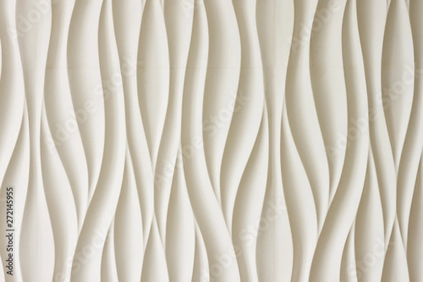 Fototapeta The texture of relief 3D panels in the form of waves. Background