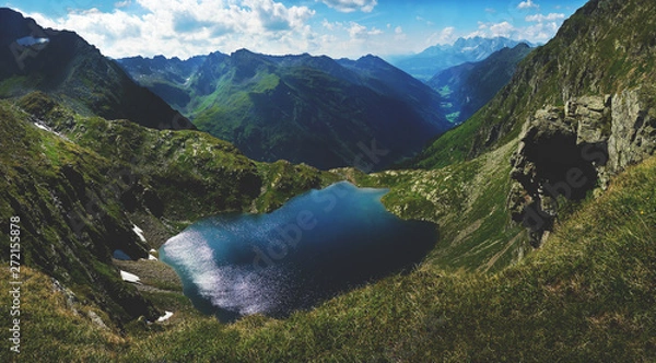 Obraz A lake view in Austrian mountains - Alps.