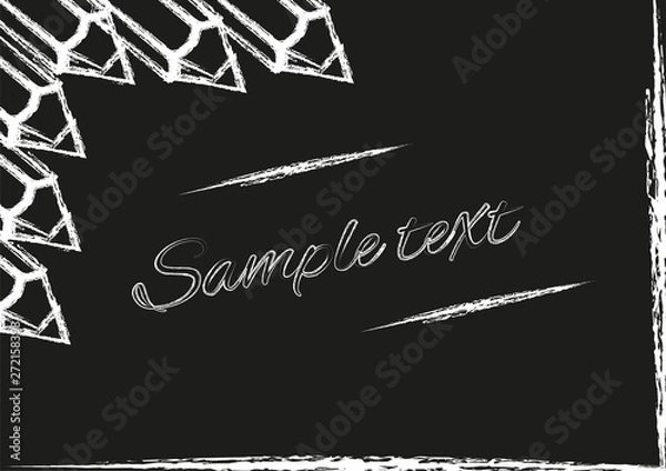 Fototapeta Vector set of Chalk Sketch Abstract Rectangle Frames with pencils. Vector illustration