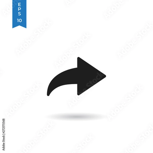 Fototapeta Forward icon isolated on white background. Forward icon in trendy design style. Forward vector icon modern and simple flat symbol for web site, mobile app, UI.