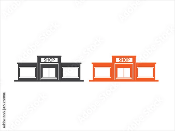 Fototapeta Shop or store, supermarket icon vector isolated on white background.