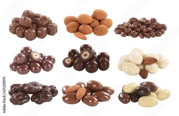 Obraz Orzechy i owoce w czekoladzie