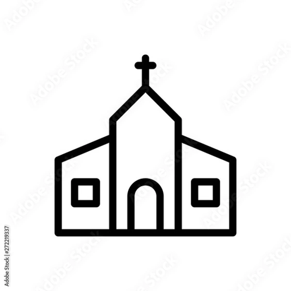 Fototapeta Chruch vector illustration, Easter line style icon