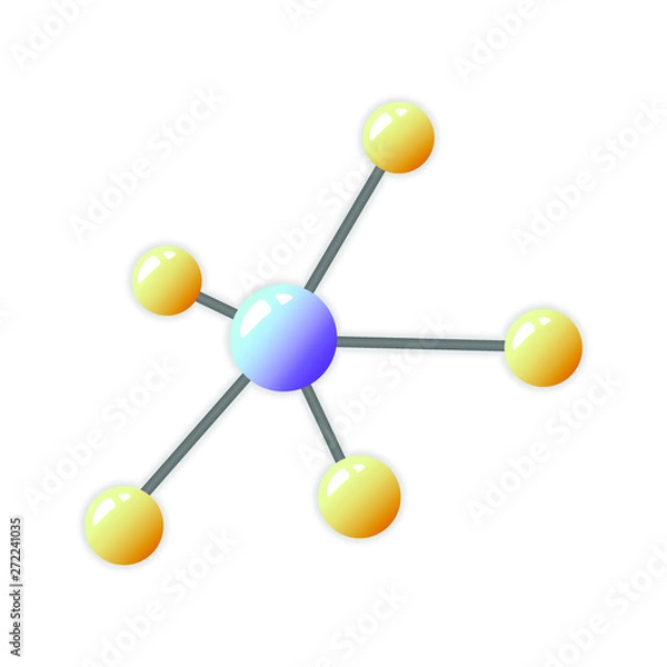 Fototapeta molecule icon, molecule symbol, vector molecule image, science, chemistry.