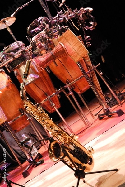 Obraz saksofon i perkusja