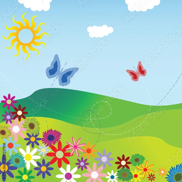 Obraz flowers and field