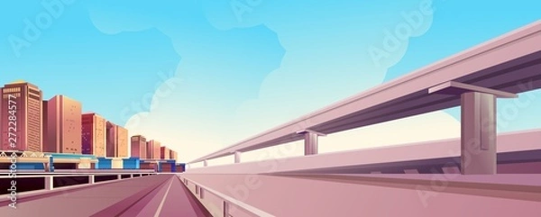 Obraz cityscape road bridges