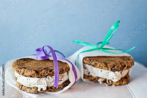 Fototapeta ice cram cookie