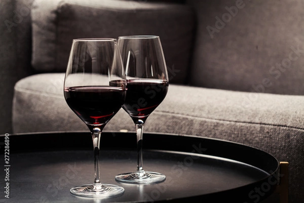 Fototapeta Two glasses of red wine