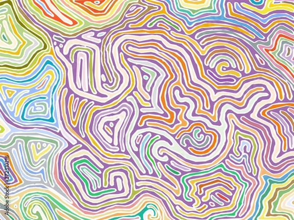 Fototapeta Vector color pattern, curved lines, black and white grunge background