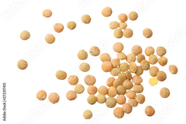 Obraz lentils isolated on white background. top view
