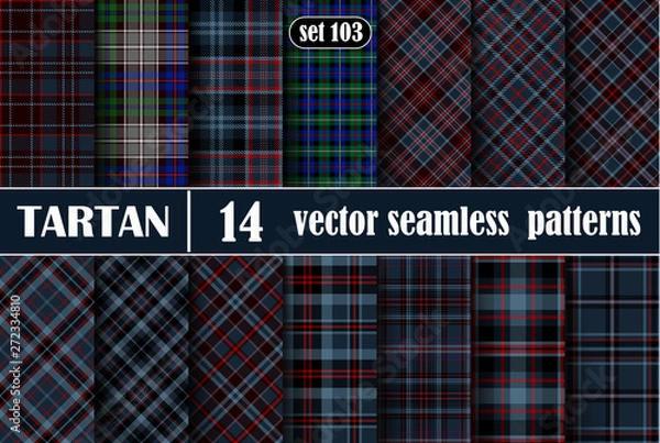 Fototapeta Set Tartan Seamless Pattern.