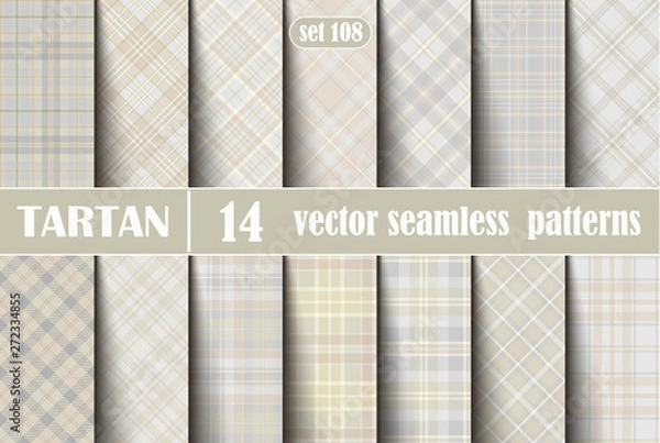 Obraz Set Pastel Tartan Seamless Pattern