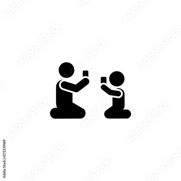 Fototapeta Phone, child, father, play, game icon. Element of children pictogram. Premium quality graphic design icon. Signs and symbols collection icon