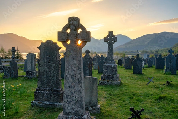 Obraz cross in graveyard