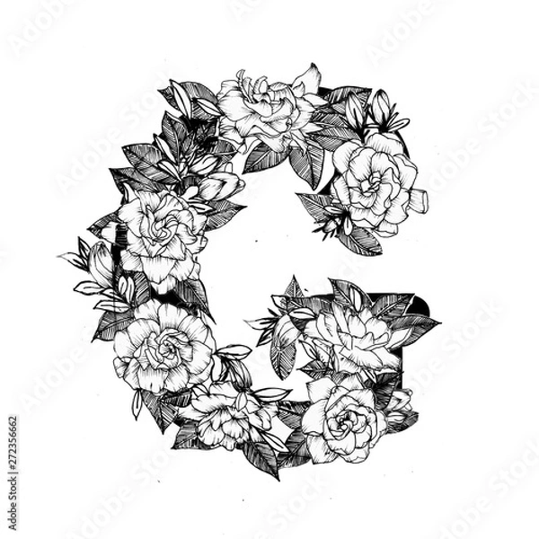 Fototapeta G is for Gardenia