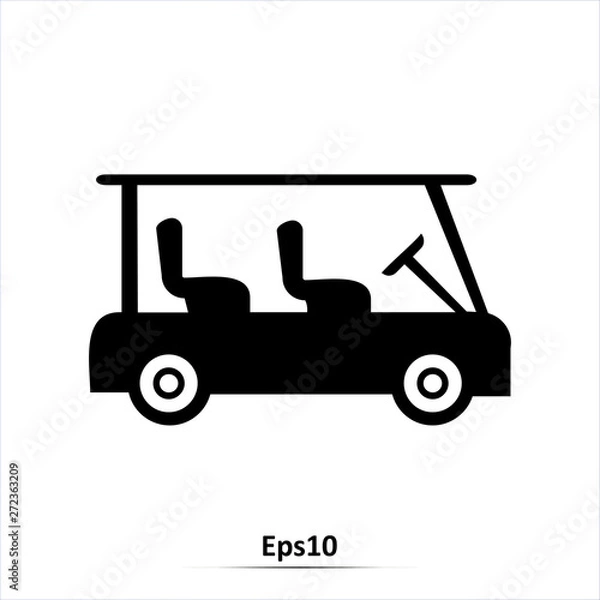 Obraz Golf cart vehicle icon. Vector Illustration