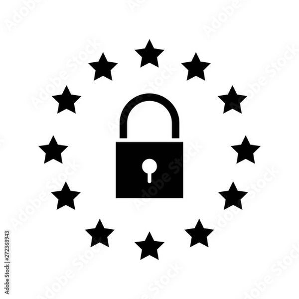 Obraz GDPR General Data Protection Regulation icon, solid style