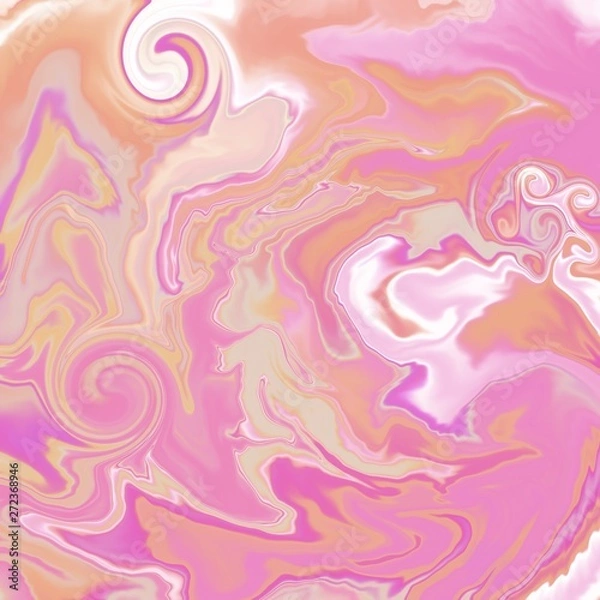 Fototapeta Abstract marble texture art. Digital marbling in retro style. Colorful vintage background.