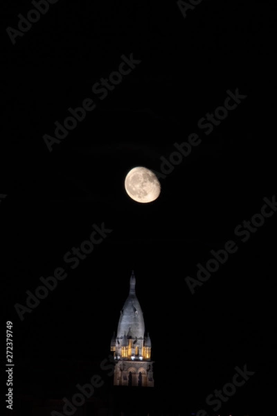 Obraz full moon over church