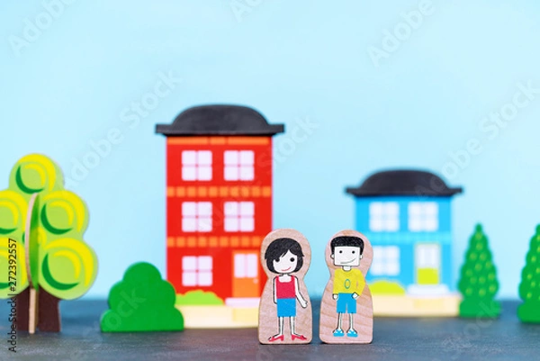 Fototapeta  family dream of house and  keys from house