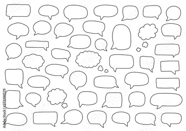 Fototapeta Set of speech bubbles. Blank retro empty comic bubbles. Stickers. Dialog balloons. Vector illustration.