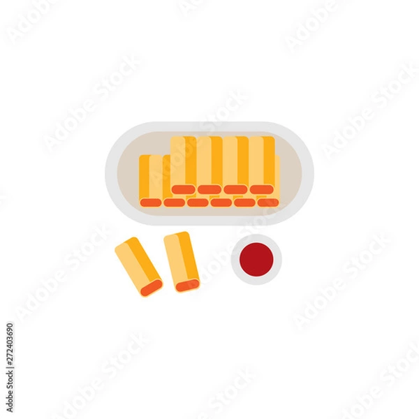 Fototapeta Spring rolls icon. Element of color international food icon. Premium quality graphic design icon. Signs and symbols collection icon