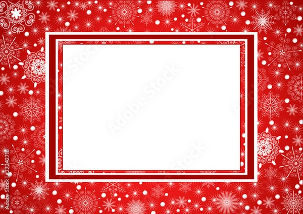 Obraz Beautiful cristmas frame with snowflakes on background
