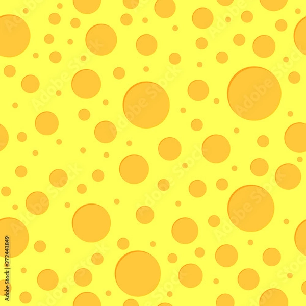 Fototapeta Cheese seamless pattern, flat design template, vector illustration