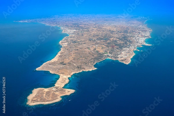 Fototapeta Cyprus. Cyprus island panorama from the height. The landscape of Cyprus. An island in the Mediterranean sea.