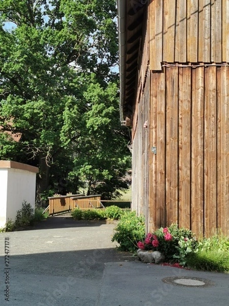 Obraz Scheune Blume Brücke hoch