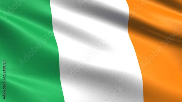 Fototapeta Ireland flag, with waving fabric texture