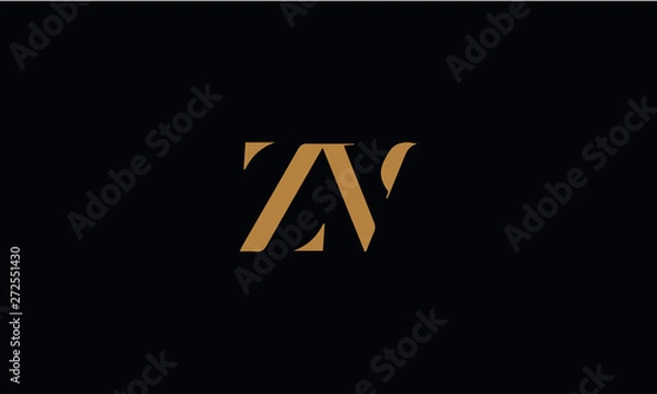 Obraz ZV logo design template vector illustration