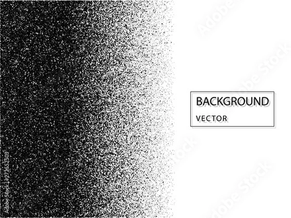Fototapeta Abstract vector noise vanishing. Grunge texture overlay with fine particles on isolated background.