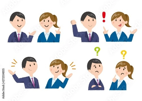 Fototapeta ビジネス_男女　ハンドサイン