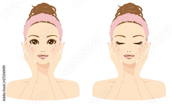 Obraz 女性　スキンケア　デコルテ