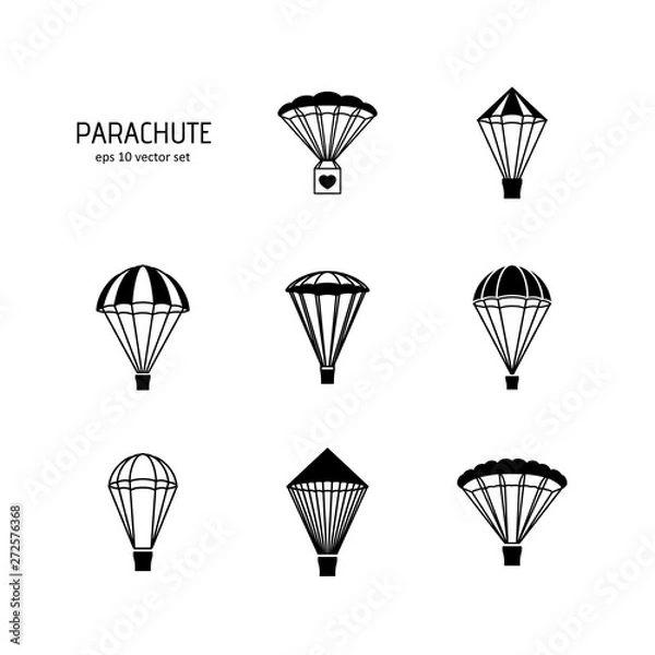 Obraz Parachute - vector icons set.