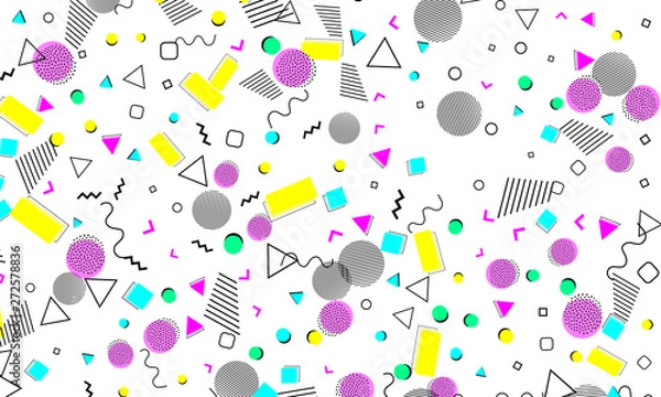 Fototapeta Pop art color background. Memphis pattern