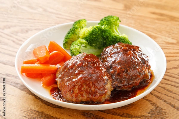 Obraz 食卓のハンバーグ