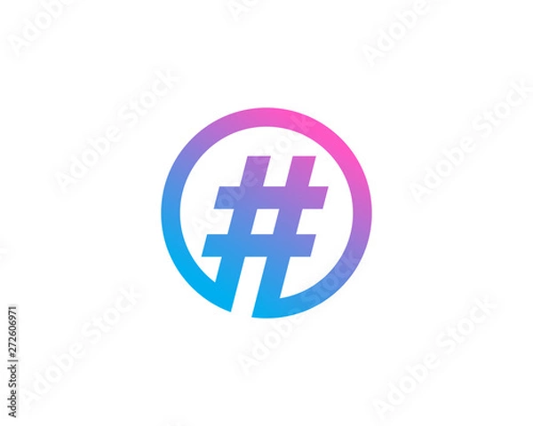 Fototapeta Hashtag symbol logo icon design template elements