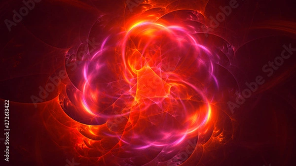 Fototapeta 3D rendering abstract round light background