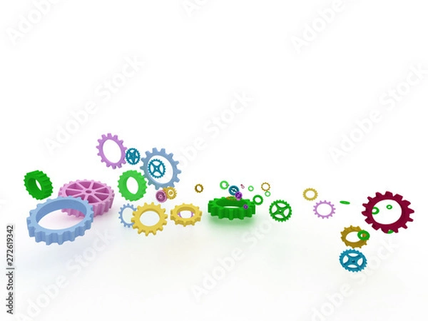 Fototapeta Cog  3d rendering on white background.