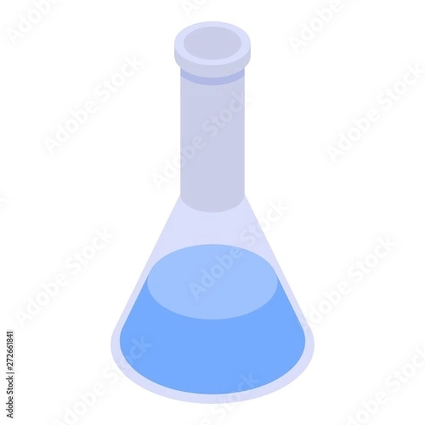 Fototapeta Blue chemical flask icon. Isometric of blue chemical flask vector icon for web design isolated on white background
