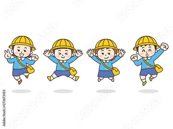 Obraz ジャンプする保育園児