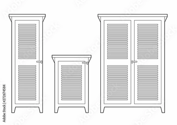 Obraz Three louvered closets