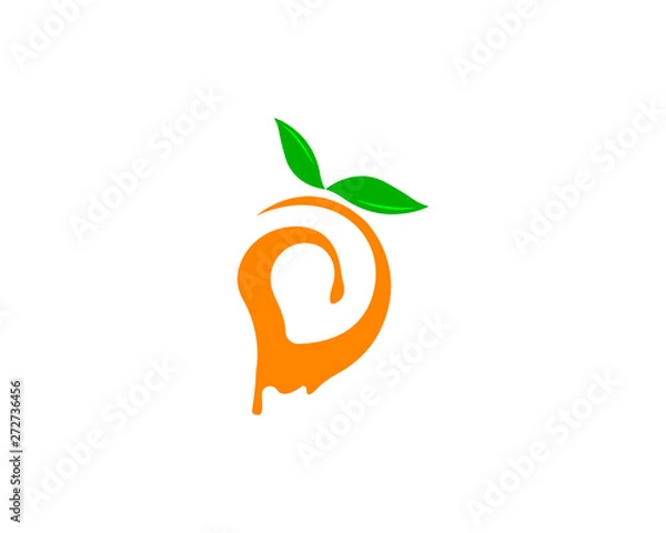 Fototapeta Mango in flat style. Mango vector logo. Mango icon