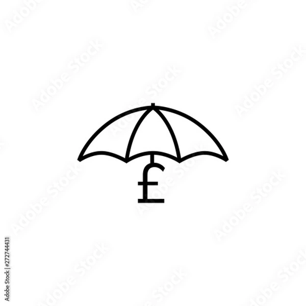 Obraz poundsterling money protector security umbrella logo vector icon illustration