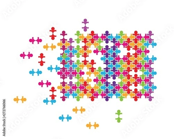Fototapeta puzzle vector illustration concept