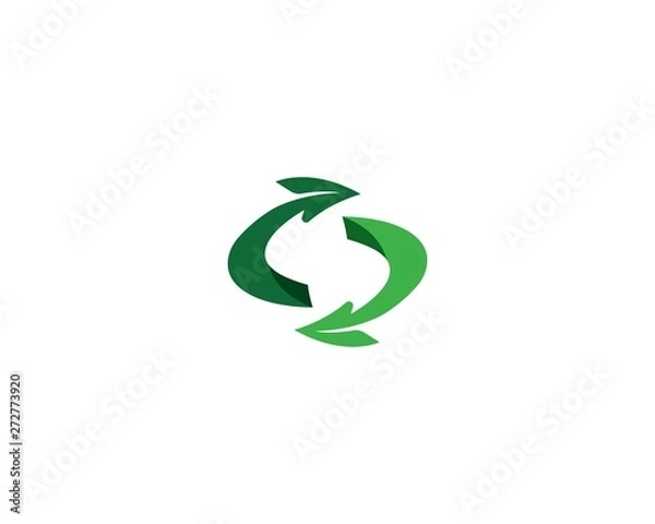 Fototapeta Arrow logo or recycle icon template vector design
